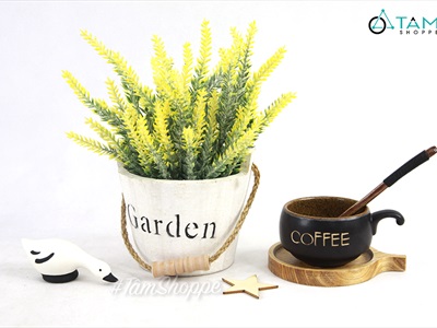 Chậu hoa Lavender để bàn xô gỗ Garden CHAUHOACS-03
