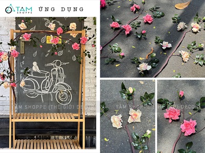 Dây hồng leo giả cổ điển kiểu Pháp [Nhiều màu - Dài 170cm] DAYHOA-01