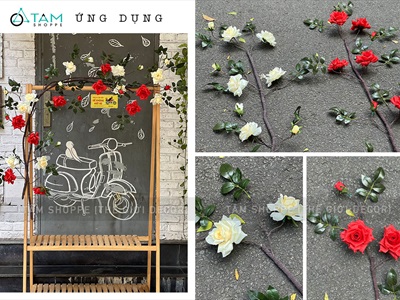 Dây hồng leo giả cổ điển kiểu Pháp [Nhiều màu - Dài 170cm] DAYHOA-01