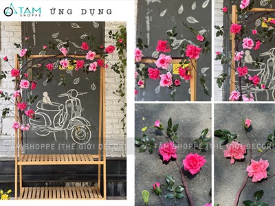 Dây hồng leo giả cổ điển kiểu Pháp [Nhiều màu - Dài 170cm] DAYHOA-01