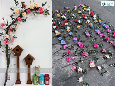 Dây hồng leo giả cổ điển kiểu Pháp [Nhiều màu - Dài 170cm] DAYHOA-01