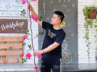 Dây hồng leo giả cổ điển kiểu Pháp [Nhiều màu - Dài 170cm] DAYHOA-01