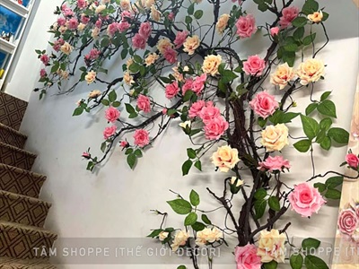 Dây hồng leo giả cổ điển kiểu Pháp [Nhiều màu - Dài 170cm] DAYHOA-01