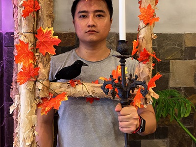 Dây lá phong cam trang trí dài 270cm DAYLA-01