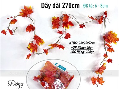 Dây lá phong cam trang trí dài 270cm DAYLA-01