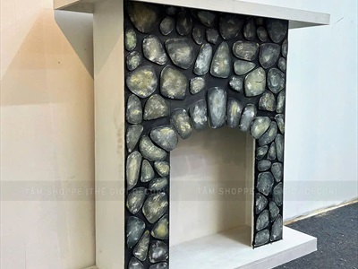 [ORDER 3-5 NGÀY] Mô hình lò sưởi giả đá trang trí tỷ lệ 1:1 [Tặng củi + Dây đèn] LOSUOI-04