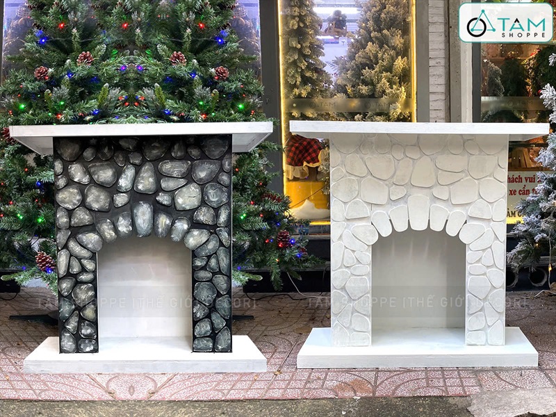 [ORDER 3-5 NGÀY] Mô hình lò sưởi giả đá trang trí tỷ lệ 1:1 [Tặng củi + Dây đèn] LOSUOI-04