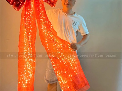 [ORDER 3-5 NGÀY] Nơ vải nhung voan siêu đèn Led [70x150cm - Cắm điện] PK-NO-05