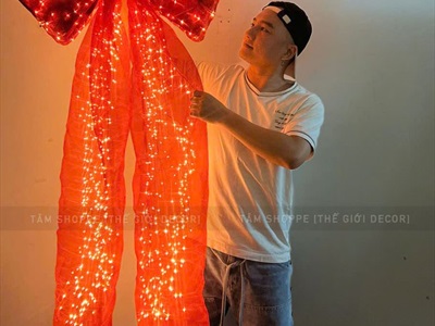 [ORDER 3-5 NGÀY] Nơ vải nhung voan siêu đèn Led [70x150cm - Cắm điện] PK-NO-05