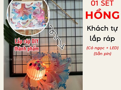 Lồng đèn cá chép DIY tự lắp ráp 3 màu siêu xinh [Loại 01 - nhiều phụ kiện] LDEN-GIAY-11