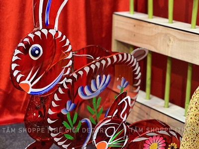 Lồng đèn con thỏ giấy kiếng màu [Truyền thống - Nhiều cỡ] LDEN-KIENG-10