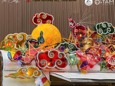 Lồng đèn đám mây giấy kiếng vẽ thủ công [Có Set tự làm - Mẫu mới] LDEN-KIENG-11