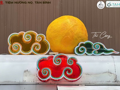 Lồng đèn đám mây giấy kiếng vẽ thủ công [Có Set tự làm - Mẫu mới] LDEN-KIENG-11