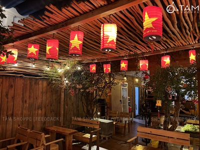 Set 02 lồng đèn giấy con sâu cờ Việt Nam [In đẹp - Cỡ trung] LDEN-GIAY-14