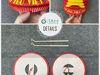 Set 02 lồng đèn giấy con sâu cờ Việt Nam [In đẹp - Cỡ trung] LDEN-GIAY-14
