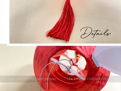Lồng đèn giấy con thỏ tròn đỏ ĐK10cm LDEN-GIAY-06