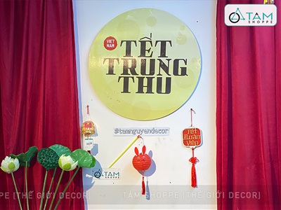 Lồng đèn giấy con thỏ tròn đỏ ĐK10cm LDEN-GIAY-06