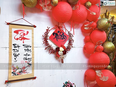 Lồng đèn giấy tròn Vàng Gold - Bạc - Đỏ 3 size LDEN-GIAY-05
