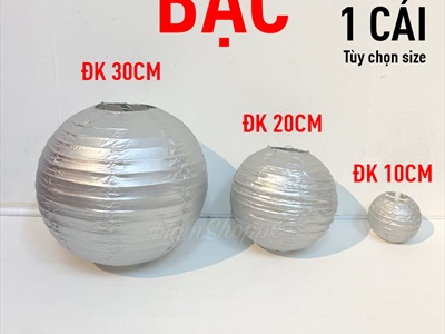 Lồng đèn giấy tròn Vàng Gold - Bạc - Đỏ 3 size LDEN-GIAY-05