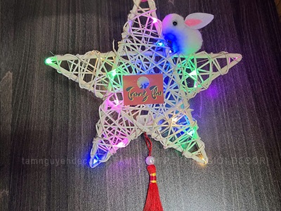 Lồng đèn mây tre con thỏ - đầu lân có đèn Led [Đủ màu - đủ kiểu] LDEN-TRE-02