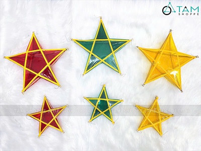 Lồng đèn ngôi sao không viền [Loại 01 - 3 màu 2 size] LDEN-KIENG-08