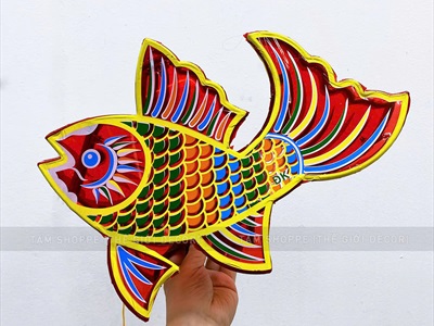 Lồng đèn thú kiếng màu khung nhựa cỡ trung [30-40cm] LDEN-KIENG-14