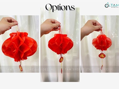 Set 02-05 cái lồng đèn tổ ong đỏ nylon giá rẻ LDEN-NILON-01