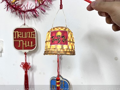 Lồng đèn tre con thỏ có đèn Led Trung thu - Đoàn viên LDEN-TRE-01