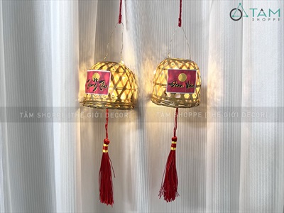 Lồng đèn tre con thỏ có đèn Led Trung thu - Đoàn viên LDEN-TRE-01