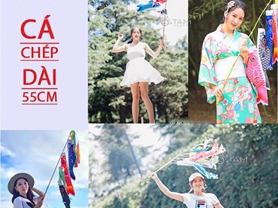Lồng đèn vải cá chép Nhật Bản đầy đủ ý nghĩa [Vải đẹp - Nhiều cỡ] LDEN-VAI-07