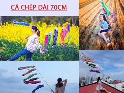 Lồng đèn vải cá chép Nhật Bản đầy đủ ý nghĩa [Vải đẹp - Nhiều cỡ] LDEN-VAI-07