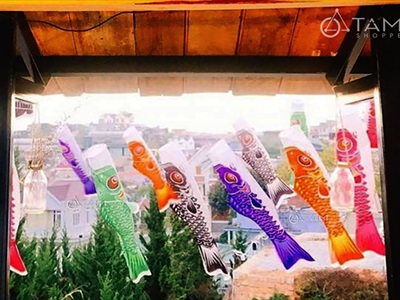 Lồng đèn vải cá chép Nhật Bản đầy đủ ý nghĩa [Vải đẹp - Nhiều cỡ] LDEN-VAI-07