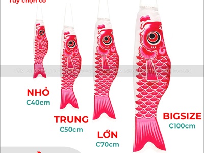 Lồng đèn vải cá chép Nhật Bản đầy đủ ý nghĩa [Vải đẹp - Nhiều cỡ] LDEN-VAI-07