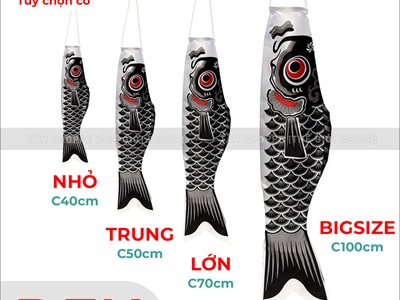 Lồng đèn vải cá chép Nhật Bản đầy đủ ý nghĩa [Vải đẹp - Nhiều cỡ] LDEN-VAI-07