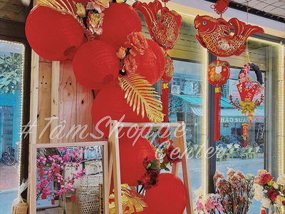 Lồng đèn vải đỏ tròn trơn nhiều cỡ [Loại đẹp - Khung sắt] LDEN-VAI-02
