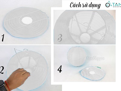 Lồng đèn vải trắng tròn trơn nhiều cỡ [Loại đẹp - Khung sắt] LDEN-VAI-06