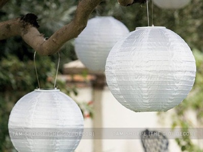 Lồng đèn vải trắng tròn trơn nhiều cỡ [Loại đẹp - Khung sắt] LDEN-VAI-06