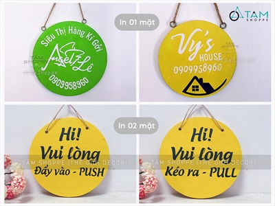 Bảng gỗ tên shop chụp ảnh sản phẩm [KT 12x12cm - Theo yêu cầu] YC-BANGHIEU-07