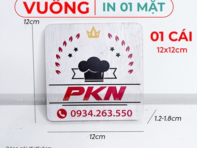 Bảng gỗ tên shop chụp ảnh sản phẩm [KT 12x12cm - Theo yêu cầu] YC-BANGHIEU-07