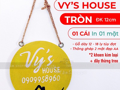 Bảng gỗ tên shop chụp ảnh sản phẩm [KT 12x12cm - Theo yêu cầu] YC-BANGHIEU-07