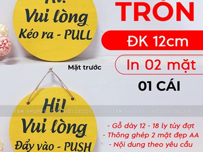 Bảng gỗ tên shop chụp ảnh sản phẩm [KT 12x12cm - Theo yêu cầu] YC-BANGHIEU-07