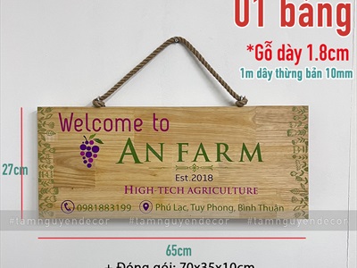 Bảng hiệu gỗ tự nhiên in màu UV [Nội dung - Kích thước theo yêu cầu] YC-BANGHIEU-03