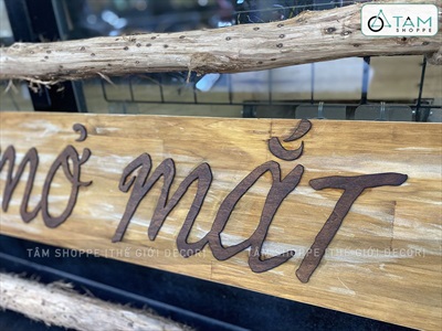 Bảng hiệu khung củi quấn dây thừng Rustic [Nội dung - Kích thước theo yêu cầu] YC-BANGHIEU-02