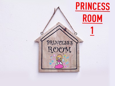 Bảng treo cửa hình ngôi nhà theo yêu cầu [Nhận vẽ Chibi] YC-BANGTREO-02