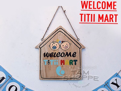 Bảng treo cửa hình ngôi nhà theo yêu cầu [Nhận vẽ Chibi] YC-BANGTREO-02
