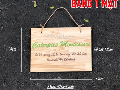Bảng treo cửa nền gỗ tự nhiên đơn giản theo yêu cầu YC-BANGTREO-01