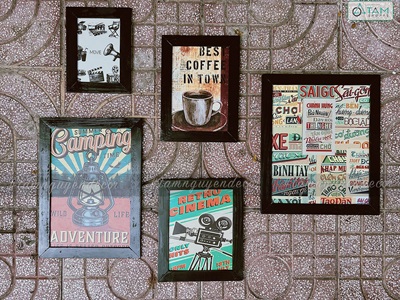 Bộ bảng hiệu gỗ, chữ gỗ, tranh gỗ decor quán cafe Xuân Thì [Nhận thi công] YC-CONCEPT-01