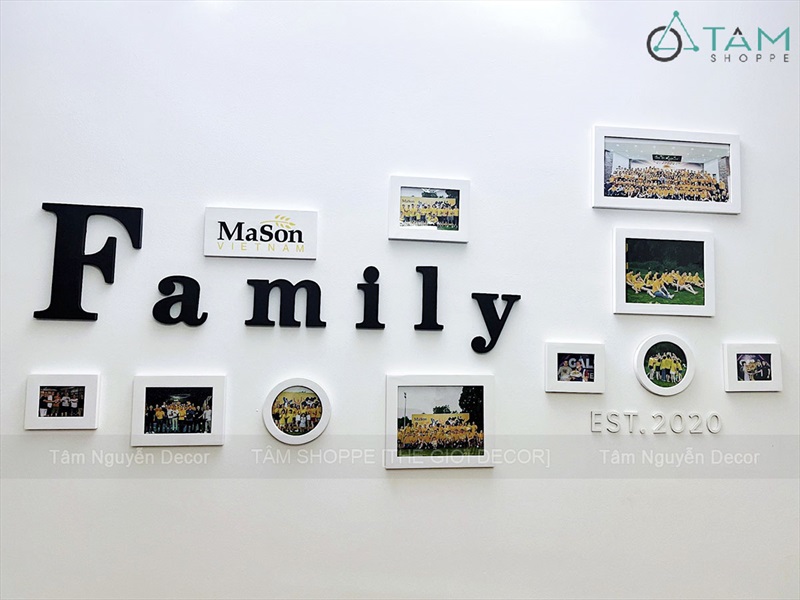 [ORDER 5-7 NGÀY] Bộ khung ảnh Family treo tường theo yêu cầu [Đã gồm in ảnh - Tặng đinh tường] KHUNGANH-04