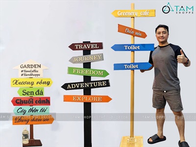 Cây bảng mũi tên chỉ đường bằng gỗ theo yêu cầu CHIDUONG-YC-01
