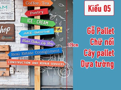 Cây bảng mũi tên chỉ đường bằng gỗ theo yêu cầu CHIDUONG-YC-01